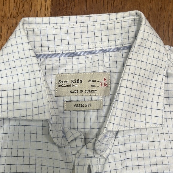 Zara Kids Collection Boys Slim Fit Button Down Size 6 - Picture 3 of 6